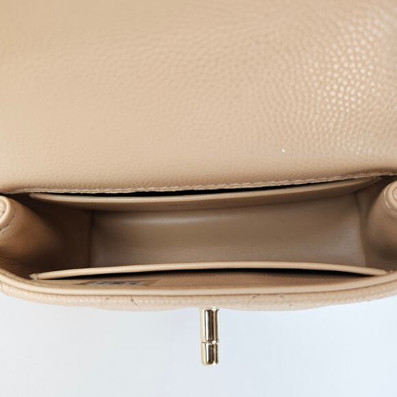 Chanel Nano Coco Top Handle Flap Bag Light Beige Caviar Gold Hardware 24K - Picture 5 of 11